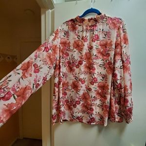 Mock neck floral top